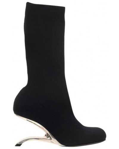 Alexander McQueen Arc Slip-on Knitted Boots - Black