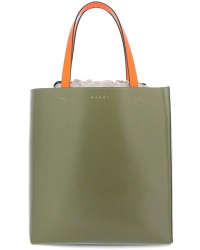 Marni Two-tone Shopping Tote Bag - Green