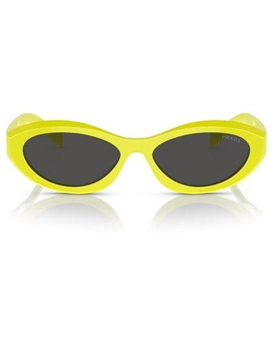 Prada Oval-frame Sunglasses - Yellow