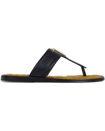 Tom Ford Logo-plaque Quilted Sandals - Multicolor