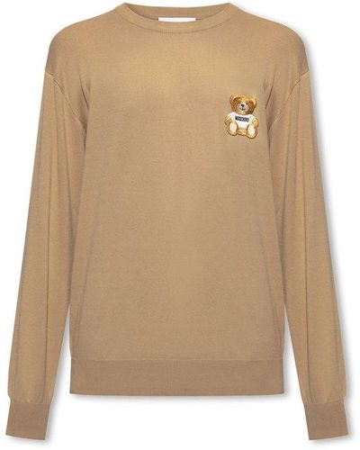 Moschino Sweater With Logo - Natural