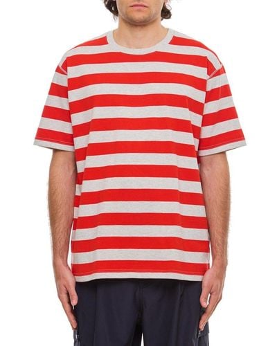 Junya Watanabe Striped Crewneck T-shirt - Red
