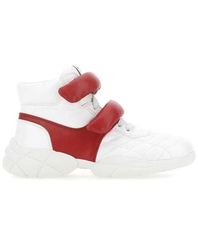 Miu Miu Two-tone Nappa Leather Sneakers - White