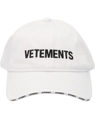 Vetements Logo Embroidered Cap - White