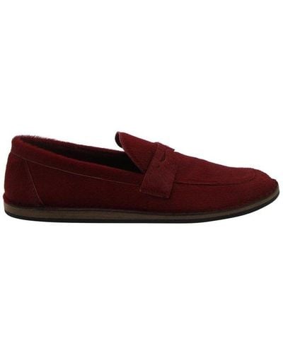 The Row Cary Round Toe Loafers - Red