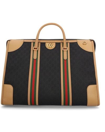 Gucci Double G Strapped Large Duffle Bag - Black