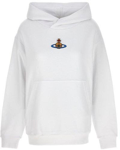 Vivienne Westwood Logo Embroidery Hoodie Sweatshirt - White