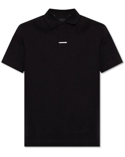 Givenchy Pin Logo Embossed Polo Shirt - Black