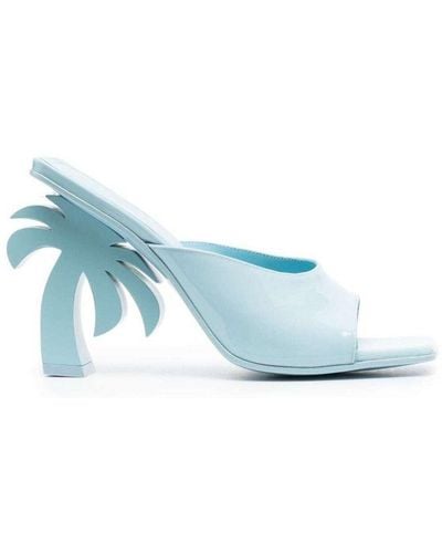 Palm Angels Palm Detailed Heeled Sandals - Blue