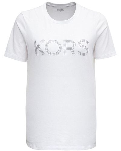 MICHAEL Michael Kors Logo Embellished Crewneck T-shirt - White