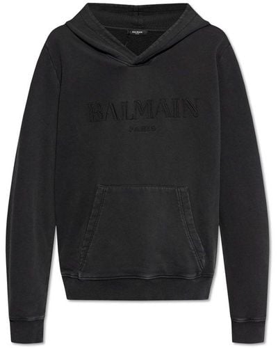 Balmain Sweatshirt With Logo, - Black