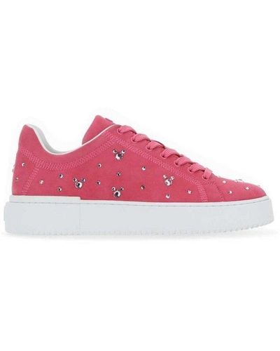 Stuart Weitzman X Disney Crystal Embellished Low-top Sneakers - Pink