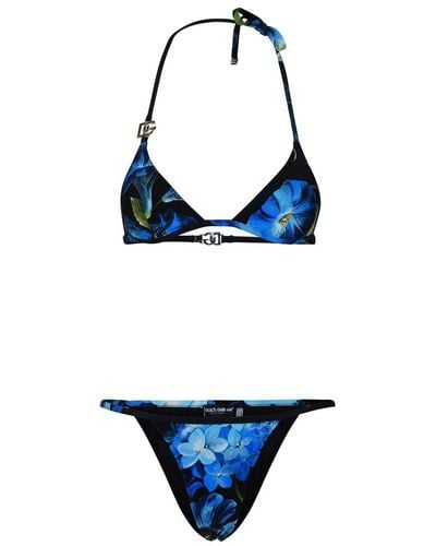 Dolce & Gabbana Multicolour Polyamide Blend Bikini - Blue