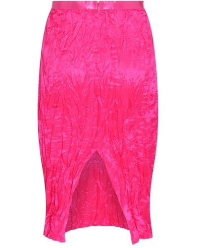 Acne Studios Runched Detailed Satin Skirt - Pink