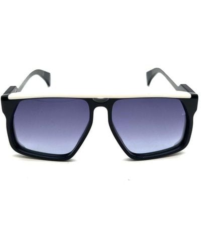 Jacques Marie Mage Square Frame Sunglasses - Blue
