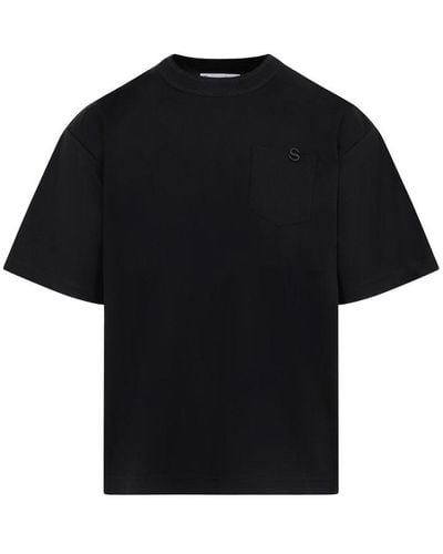 Sacai Cotton Jersey T-shirt Tshirt - Black