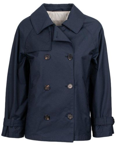 Max Mara The Cube Double-breasted Oversized Trench Coat - Blue