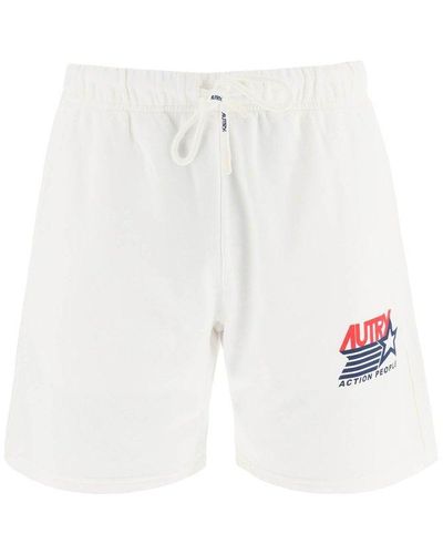 Autry Drawstring Straight Hem Bermuda Shorts - White