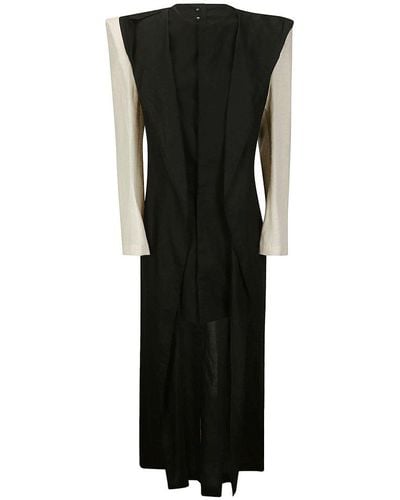 Yohji Yamamoto Two-toned Button Detailed Dress - Black