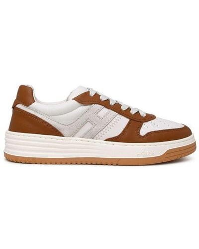 Hogan H630 Two-tone Lace-up Trainers - Brown