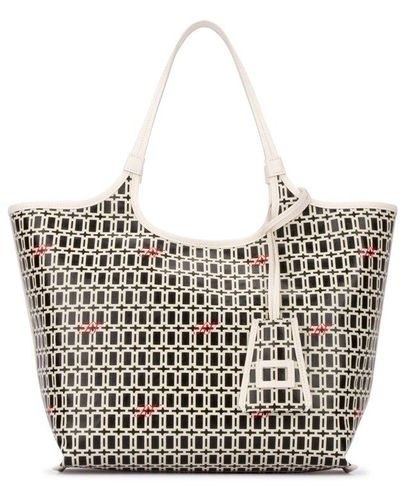 Roger Vivier Geometric Pattern Medium Tote Bag - White