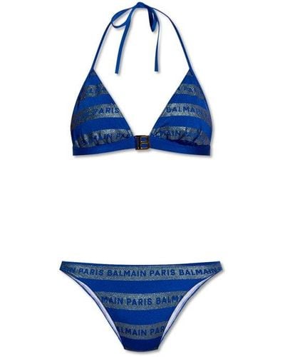 Balmain Reversible Bikini - Blue
