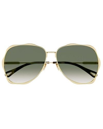 Chloé Aviator Frame Sunglasses - Green
