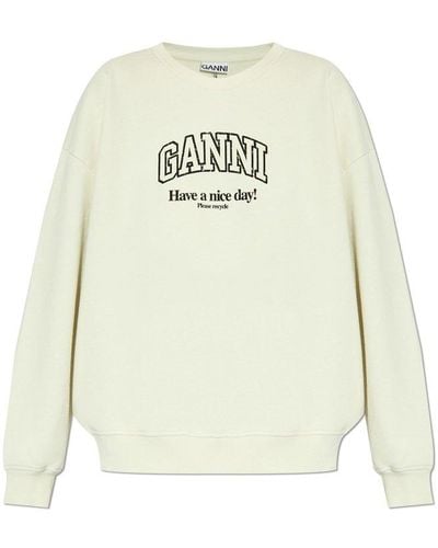 Ganni Sweatshirt With Logo - White