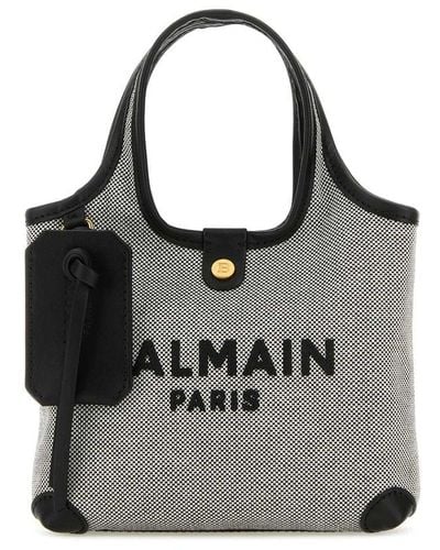 Balmain B Army Mini Grocery Shopper Bag - Grey