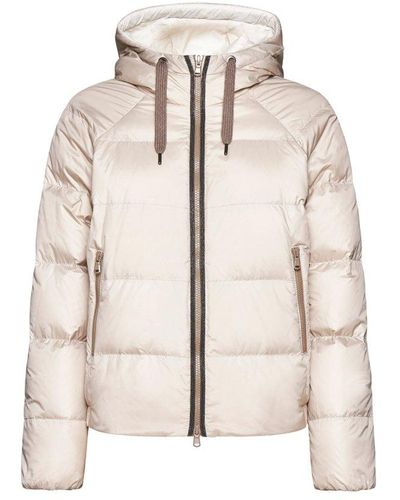 Brunello Cucinelli Hooded Quilted Nylon Down Jacket - Natural