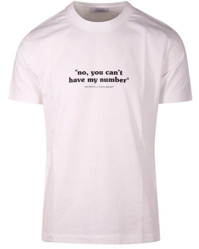 Off-White c/o Virgil Abloh Logo Printed Crewneck T-shirt - Pink