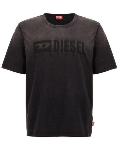 DIESEL Sun-faded Crewneck T-shirt - Black