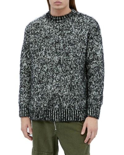 Dries Van Noten Crewneck Knitted Sweater - Gray