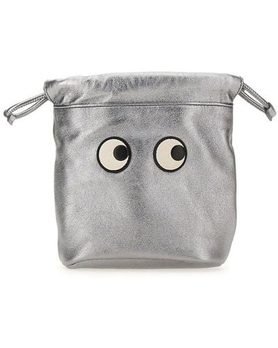Anya Hindmarch Pouch Eyes With Drawstring - Gray