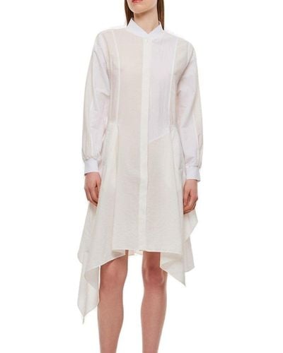 JW Anderson Detachable Sleeved Asymmetric Hem Dress - White