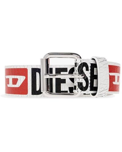 DIESEL Allover Logo Printed Belt - Red