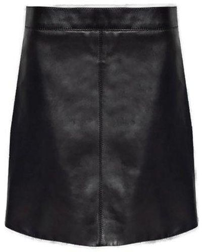 Chloé Lacing Detailed Mini Leather Skirt - Black