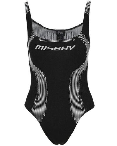 MISBHV Logo Detailed Sleeveless Bodysuit - Black