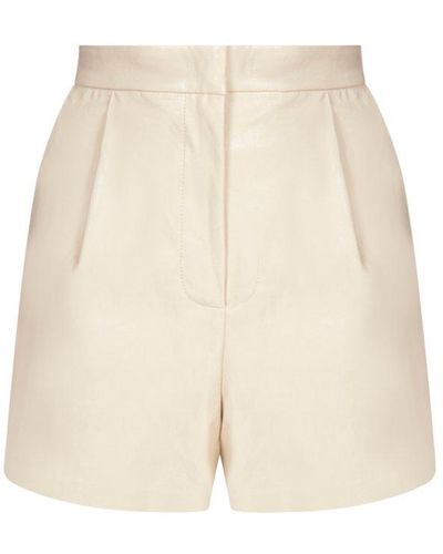 Pinko High-waist Pleat-detailed Shorts - White