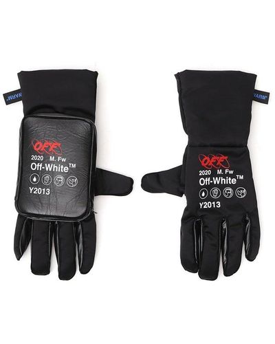 NWT OFF WHITE c/o VIRGIL ABLOH Black Pouch Gloves Size 9.5 $455