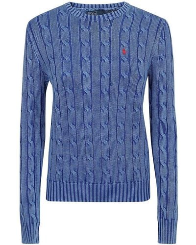 Polo Ralph Lauren Pony Embroidered Cable-knit Jumper - Blue