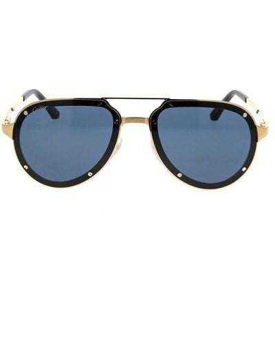 Cartier Aviator Frame Sunglasses - Black