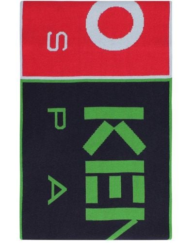 KENZO Box Logo Knitted Scarf - Multicolor
