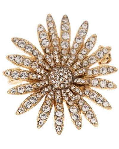 Dolce & Gabbana Crystal-Embellished Brooch - White