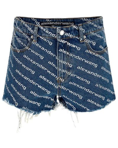 Alexander Wang Bite Logo Shorts - Blue