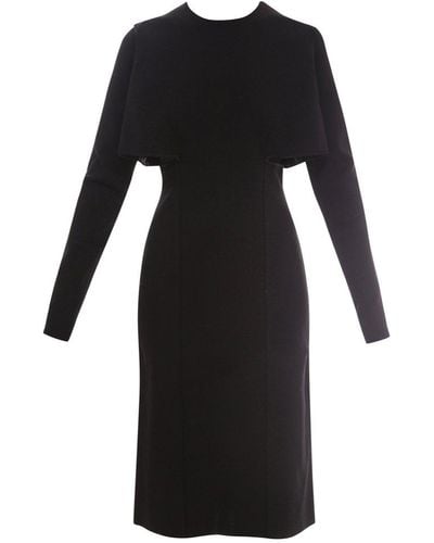 Givenchy Cut-out Punto Milano Midi Dress - Black