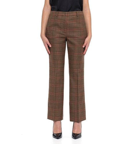 Weekend by Maxmara Prince Of Wales Patterned Cropped Trousers - Brown