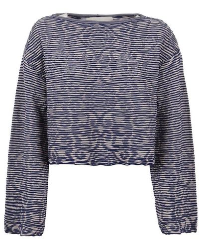 Emporio Armani Boat-neck Knit Jumper - Blue