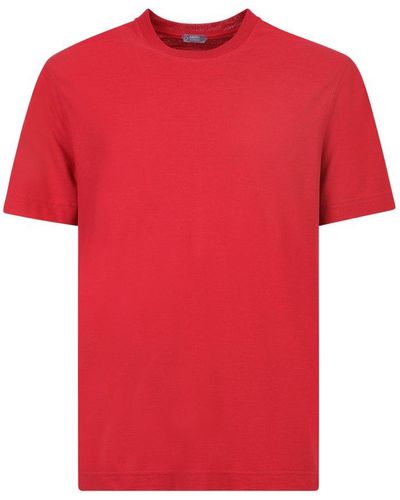 Zanone Crewneck Short-sleeved T-shirt - Red