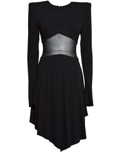 Alexandre Vauthier Long-sleeved Draped Dress - Black